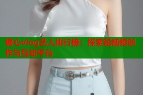 糖心vlog艺人排行榜：探索短视频创作与互动平台