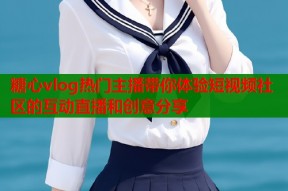 糖心vlog热门主播带你体验短视频社区的互动直播和创意分享