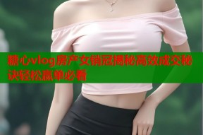 糖心vlog房产女销冠揭秘高效成交秘诀轻松赢单必看